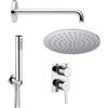 Jacuzzi Set doccia Sunset Jacuzzi | Rubinetteria completo di braccio soffione ultrapiatto 20 cm doccetta e incasso doccia con deviatore