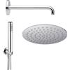 Jacuzzi | Rubinetteria set doccia composto da braccio doccia a parete soffione ultraslim tondo 25 cm e doccino