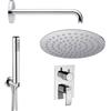 Jacuzzi Set doccia Jacuzzi | Rubinetteria Ray con braccio incasso doccia con deviatore soffione ultraslim 25 cm e doccetta