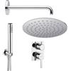 Jacuzzi Set doccia Jacuzzi | Rubinetteria Sunset con braccio incasso doccia con deviatore soffione ultraslim 25 cm e doccetta