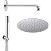 Jacuzzi | Rubinetteria set per doccia completo di soffione extraslim tondo 20 cm braccio doccia a parete e doccetta