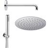 Jacuzzi | Rubinetteria set doccia tondo con doccetta braccio doccia e soffione ultrapiatto 30 cm