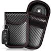 Omnikryp 2 Pezzi Custodia per Chiavi, Borsa Portachiavi in Fibra di Carbonio per Auto, Custodia Protettiva per Keyless, Protezione Schermatura Segnale, per Riporre Piccoli Oggetti e Antifurto (Nero)