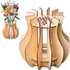 FloralGrace Holz Puzzle Vase für Blumen, Ideal für Heim und Büroadernierung, Blumen Liebhaber Holzständer für für Rosen, Kirschblüten, Sonnenblumen, Tulpen, Narzissen
