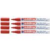 Edding 751 - Pennarello a punta M, confezione da 4, colore: Rosso