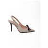 Moschino Tacco Love Moschino in tessuto con fiocco donna