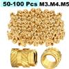 NONE 50/100 pezzi inserto termico dado di incisione M3 M4 M5 dadi filettati zigrinati in ottone per stampante 3D Voron 2.4 e altri