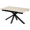 CAPALDO Tavolo Da Pranzo Allungabile 90x140-200 Cm Effetto Marmo Gold
