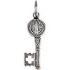Minoplata Ciondolo chiave San Benedetto in argento sterling invecchiato, 24mm, Argento Sterling, Non applicabile.