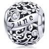 Lorrifal Ciondoli Originali in Argento Sterling 925 con Zirconia Cubica Pietra di Nascita Charm Portafortuna Adatti per bBraccialetti Pandora, Collane e Gioielli Perfetti per Compleanno