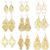 ASH'S CHOICE Set di orecchini in oro Orecchini in oro da donna stile perfetto Orecchini grandi ipoallergenici Foglie lunghe Orecchini con cartilagine Boho (9 paia)