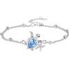 Hifeeled Bracciale Donna Argento 925 Bracciale Tartaruga, Regali per Donna Madre Moglie Figlia - Regolabile |16cm+4|