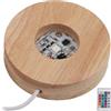 Sonew Base Luminosa a LED con Telecomando, Materiale in Legno di Quercia Ecologico, Design Robusto, Durevole Ed Elegante, Base per Display a LED Multicolore per Cristalli, Vetro
