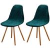 Highdi Coprisedia Elasticizzati con Schienale 2 pezzi, Velluto Coprisedie con Schienale Elasticizzato Lavabile Verde Pavone Coprisedia Ufficio Universali Lavabili,Vestisedia per Casa Cucina