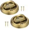 PATIKIL Ad Incasso Porta Maniglie 2pz Rotondo Filo Maniglie Inox Acciaio Mobili Serrature Nascoste Incassato Ignifugo Porta Mobili Tirante Ottone