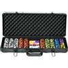 SPORTNOW Set Poker con 500 Fiches, 2 Mazzi, 5 Dadi, Pulsanti e Valigetta