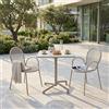 MIlani Home OPERA - set tavolo in alluminio cm 70 x 70 x 73 h con 2 poltrone Maris