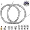 coalwop 2PCS Cavo Acceleratore Universale Moto/Quad Kit Cavo Acceleratore 2m Ø1.5mm & Ø1.1mm + 9 Terminali per Cavo Frizione Moto Universale e Manutenzione