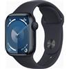 Apple Watch Series 9 alluminio 41 mm (2023) | GPS | Mezzanotte | Cinturino Sport Mezzanotte S/M