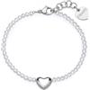S'Agapõ Bracciale Donna in Acciaio e Perle con Simbolo Cuore | Collezione Stellar - SSE41
