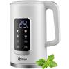 ecosa Bollitore in acciaio inox 1,7 litri, 2200 Watt, regolazione temperatura 40-100 °C, funzione mantenimento calore, display LED