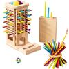 KOSLEOW Giochi Montessori in Legno 3 in 1 per Bambini, Gioco di società Educativo 3 4 5 6 Anni con 40 Bastoncini, Giocattolo di Abilità Motoria e Logica, Regalo Perfetto per Feste e Famiglia