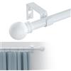 GXOACKJ Bastoni per tende per finestre da 81,3 a 121,9 cm, 5/8 pollici, bianco decorativo in metallo resistente, set con staffe