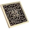 TOPINCN - Griglia di Scarico per Doccia e Bagno 10 cm in Ottone Anticato per Cucina Bagno Garage Cantina Balcone con Aspetto Invisibile #1