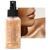 EONFAVE Spray glitterato, impermeabile, luccicante per viso, capelli e corpo, nebbia ultra fine, copertura uniforme, accessorio per festival gloss (03 oro, 76 ml)
