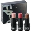 Elitecran 3 Pezzi Stick Contouring Viso, Liscio di Lunga Durata Stick per Contorno fard Illuminante Crema, Leggero Contour Highlighter Blush Trucco Versatile Set Modella Facilmente il Viso per Guance Occhi (B)
