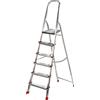 AgriEuro Premium Scalandrino in alluminio con cavalletto Alice 6, 6 gradini, 1.93 m - Altezza stimata operativa 2.32 m