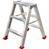 AgriEuro Premium Scala in alluminio doppia 1031, 2x3 gradini, 0.72 m - Altezza stimata operativa 1.72 m
