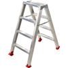 AgriEuro Premium Scala in alluminio doppia 1031, 2x4 gradini, 0.96 m - Altezza stimata operativa 1.96 m