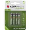 Agfaphoto Batteria ricaricabile Micro AAA 4 pezzi