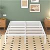 Lutown-Teen Struttura Letto 140x200 cm con Rete a Doghe, Giroletto Matrimoniale Alta 30 cm con Gambe ad Angolo Curvo, Rete 140x200 con Contenitore Sotto il Letto in Ferro, Montaggio Facile, Bianco