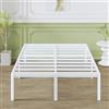 Lutown-Teen Struttura Letto a Una Piazza e Mezza 140x200 cm ad Angolo Curvo, Giroletto Alta 41 cm in ferro, Spazio di Archiviazione Extra, Montaggio Facile, Silenzioso, Bianco