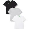 Erima Set di 3 Teamsport T-Shirt, Unisex Bambini e Ragazzi, Nero/Slate Grey/New Navy, 164