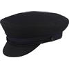 Hut Breiter Breiter Berretto da Capitano Cappello da Marinaio in Tessuto con Fodera Interna Rossa e Cordoncino - Blu Marino 56