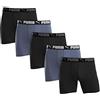 Puma Men's Microfiber Boxer Brief, 5-Pack (X-Large, Black And Gray)