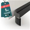 VOUNOT® Paraspifferi Sottoporta Tagliabile 500 cm, Paraspifferi Porta Blindata Antispiffero, Isolamento Termico e Acustico Antirumore, per Porta d'Ingresso e Casa, Nero
