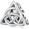 luvhaha Triangolo Kate Knot Charms Argento Sterling 925 Perla infinita Adatta Pandora Bracciale Collana per le donne