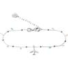 WearTravelers Bracciale con pendente Aereo e piccole Pietre Colorate in Argento 925 - Prodotto Made in Italy - Bracciale semplice e delicato per chi ama viaggiare - Modello Buenos Aires (Argento)