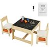 VEVOR Mobili per Bambini 1 Tavolo + 2 Sedie 610x610x483 mm 290x300x530 mm, Tavolino con Sedie per Cameretta Sala di Gioco per Bambini da Studiare Mangiare Giocare per Asilo Nido Bambini da 2 a 8 Anni