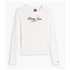 Tommy Jeans Tommy Slim Essential Logo 1 Ls Tee Ecru T-Shirt M/L Donna