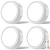 MOUJUCHI Luci Led a Batteria, 4 Pcs Mini Luce adesiva a batteria Luce Led Sottopensile per Scale, Armadio, Sottopensile, Cucina, Corridoio, Camere per Bambini (Bianco)