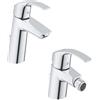 SET MISCELATORI GROHE EUROSMART LAVABO M E BIDET CROMATO