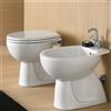 COPPIA SANITARI VASO BIDET E COPRIVASO UNIVERSALE TRADIZIONALE GEBERIT COLIBRI SCARICO A PARETE