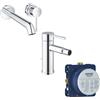 SET MISCELATORI GROHE ESSENCE LAVABO A MURO BIDET E CORPO INCASSO SMARTBOX