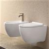 COPPIA SANITARI VASO BIDET E COPRIVASO RALLENTATO GEBERIT ACANTO SOSPESI RIMFREE TURBOFLUSH