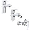 SET MISCELATORI GROHE STARTEDGE LAVABO BIDET E DOCCIA ESTERNO CROMATO